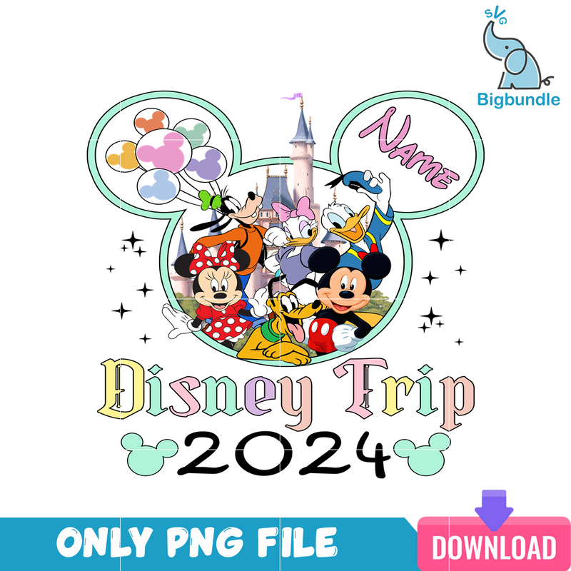 Disney Trip 2024 Mickey Mouse Custom PNG