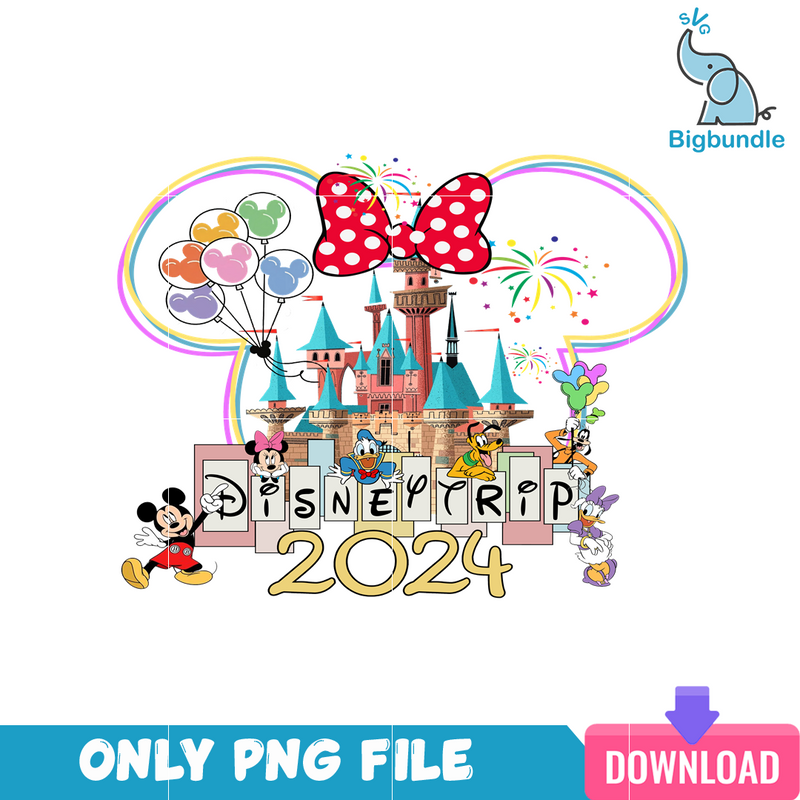 Family Trip 2024 Disneyland Mickey PNG