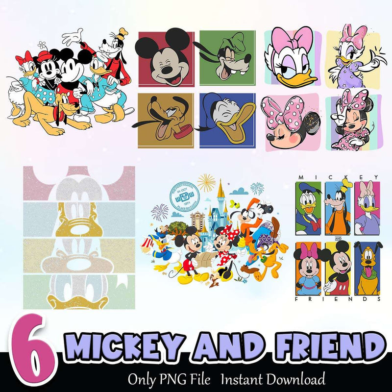 Mickey And Friend PNG Bundle Sublimation Instant Download