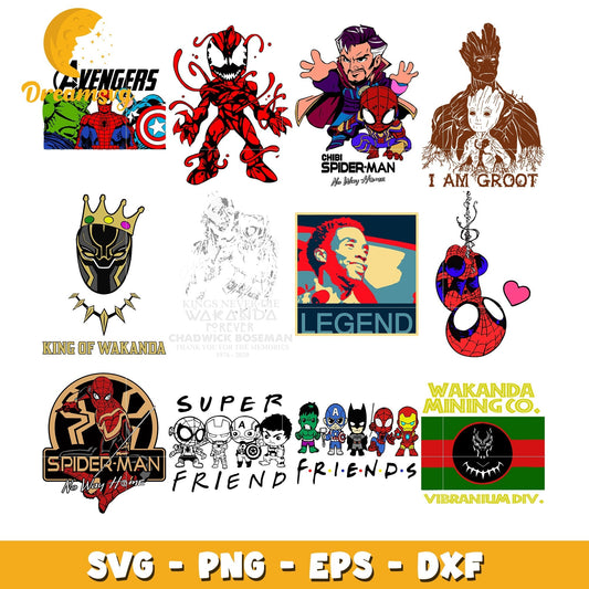 Avengers supper friends bundle svg, marvel comics svg