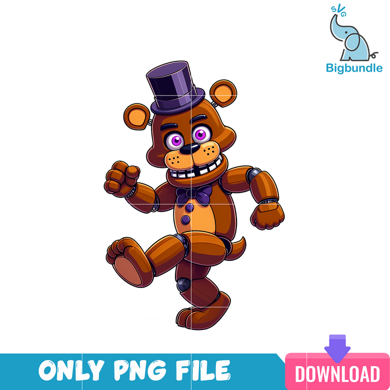 Freddy Fazbear Five Nights Purple PNG