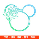 Floral Mickey Head Svg, Free Svg, Daily Freebies Svg, Cricut, Silhouette Vector Cut File