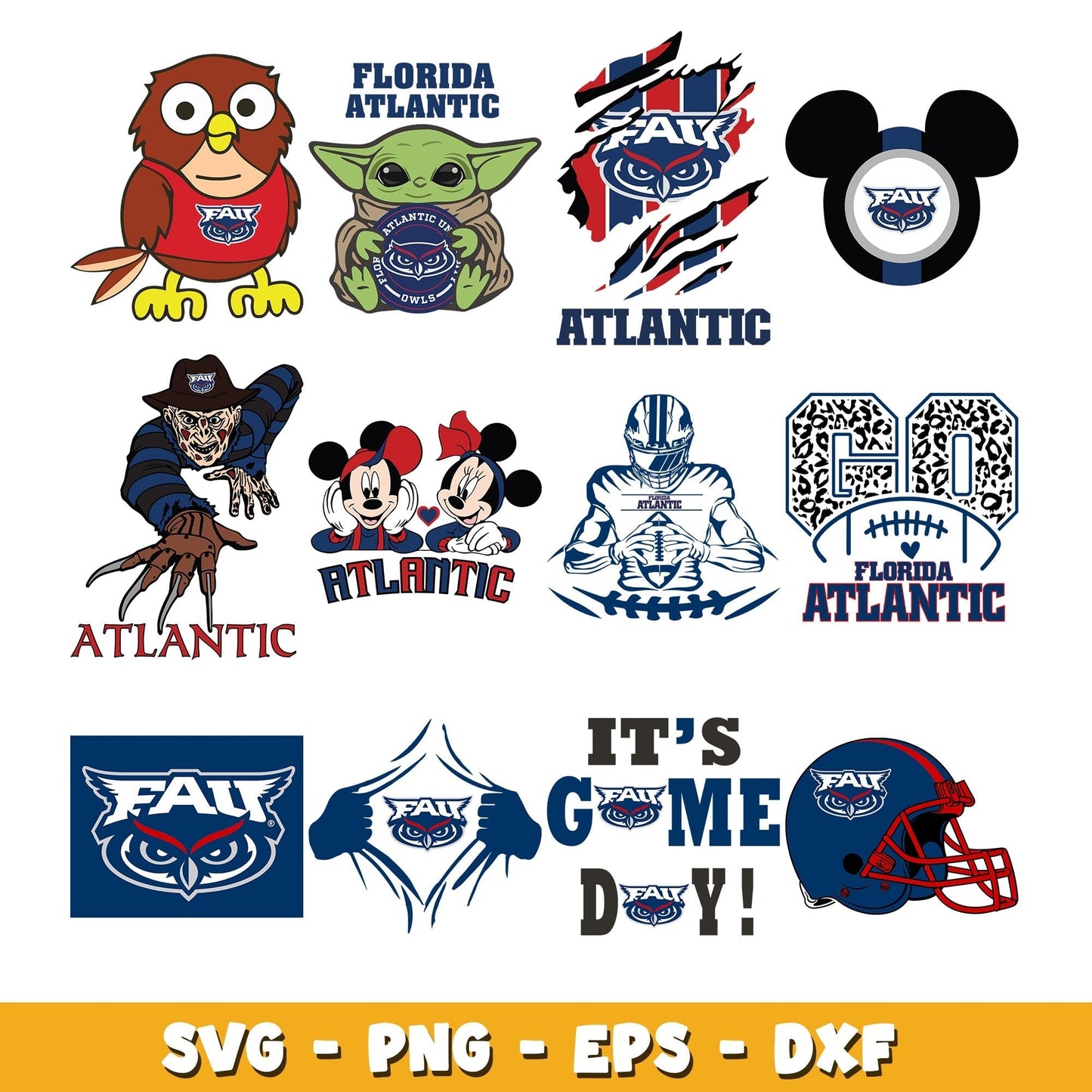 Florida Atlantic Bundle svg, Florida Atlantic logo svg, ncaa svg