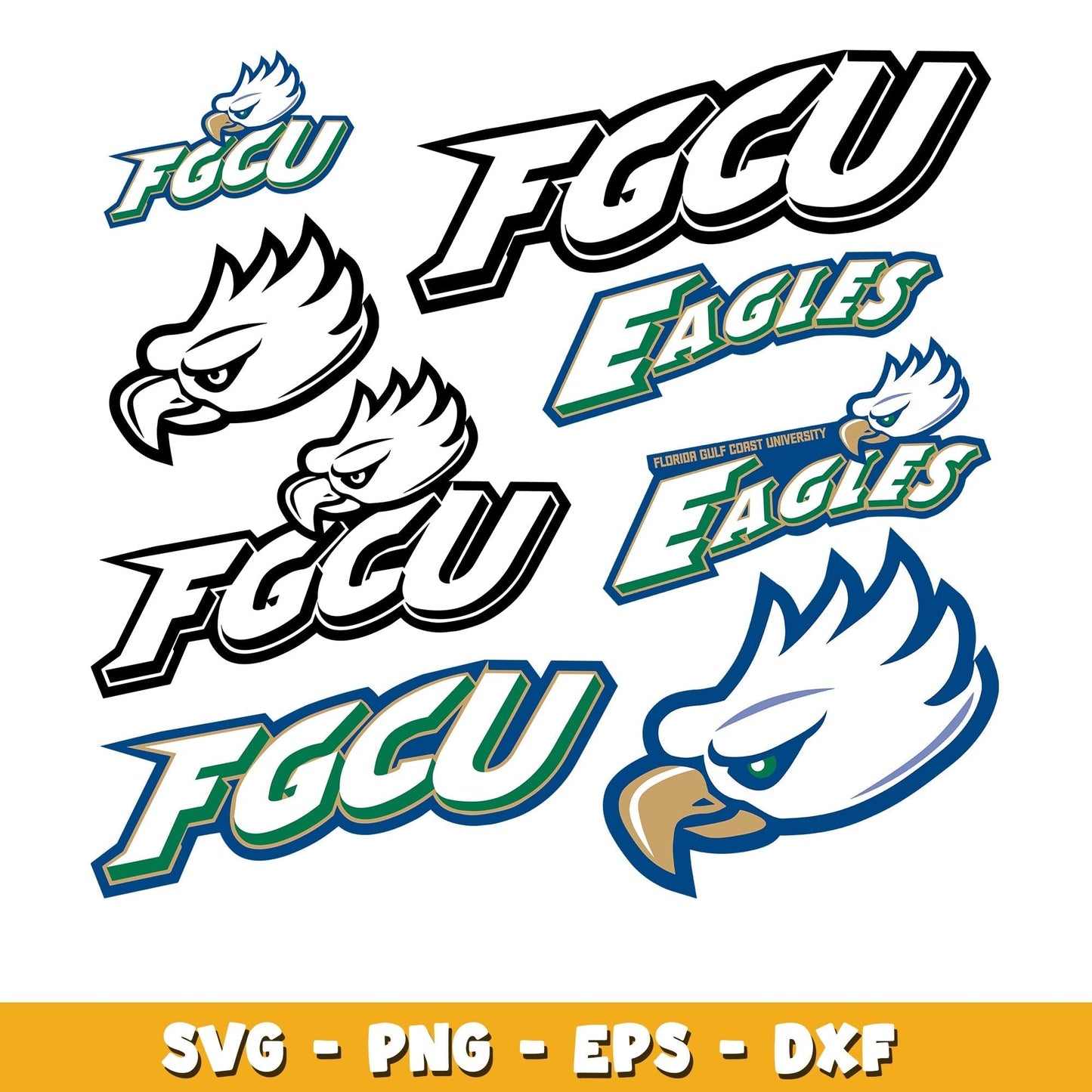 Florida Gulf Coast Bundle svg, Florida Gulf Coast logo svg, ncaa svg