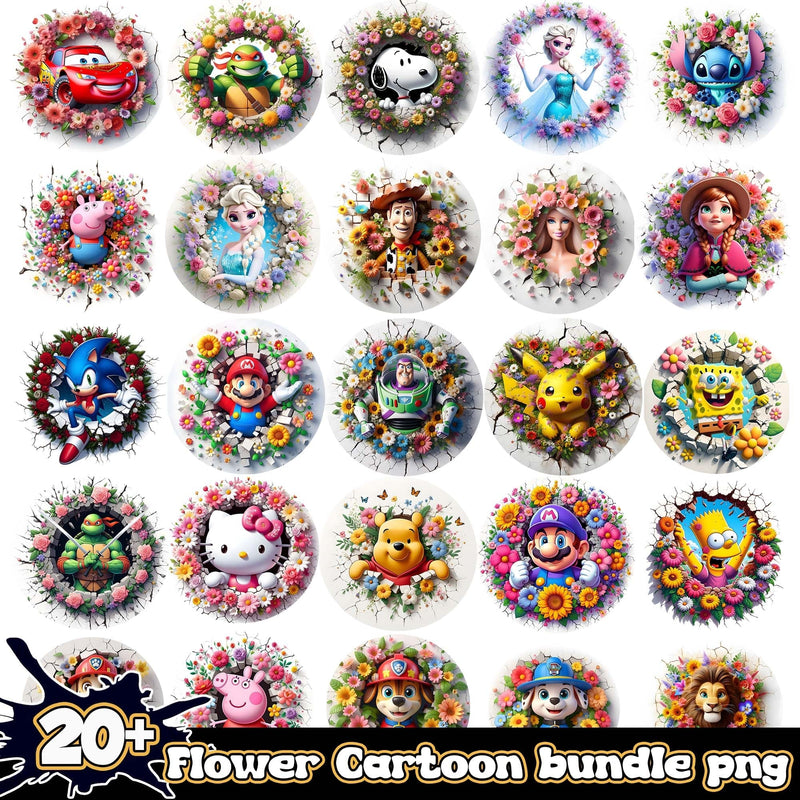 Flower Cartoon Characters 25+