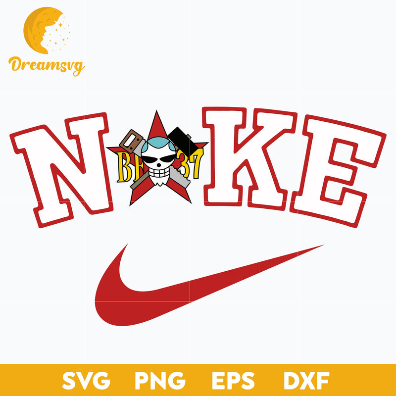 Franky Jolly Roger x Nike Svg, Franky Jolly Roger Svg, One Piece Svg, file for cricut, Anime svg, png, eps, dxf digital download