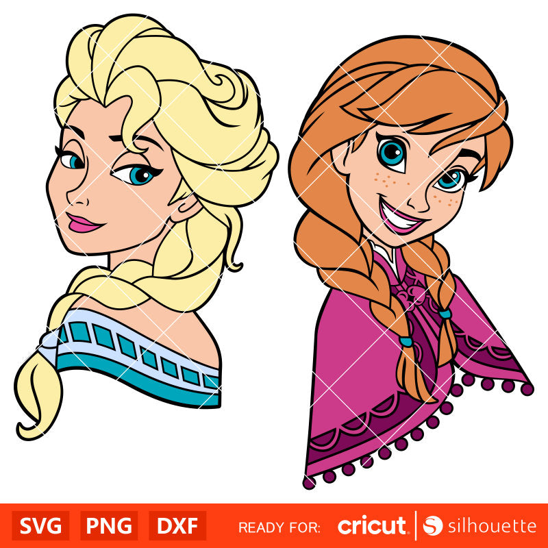 Frozen Bundle Svg, Elsa Anna Svg, Frozen Sisters Svg, Disney Svg, Cricut, Silhouette Vector Cut File