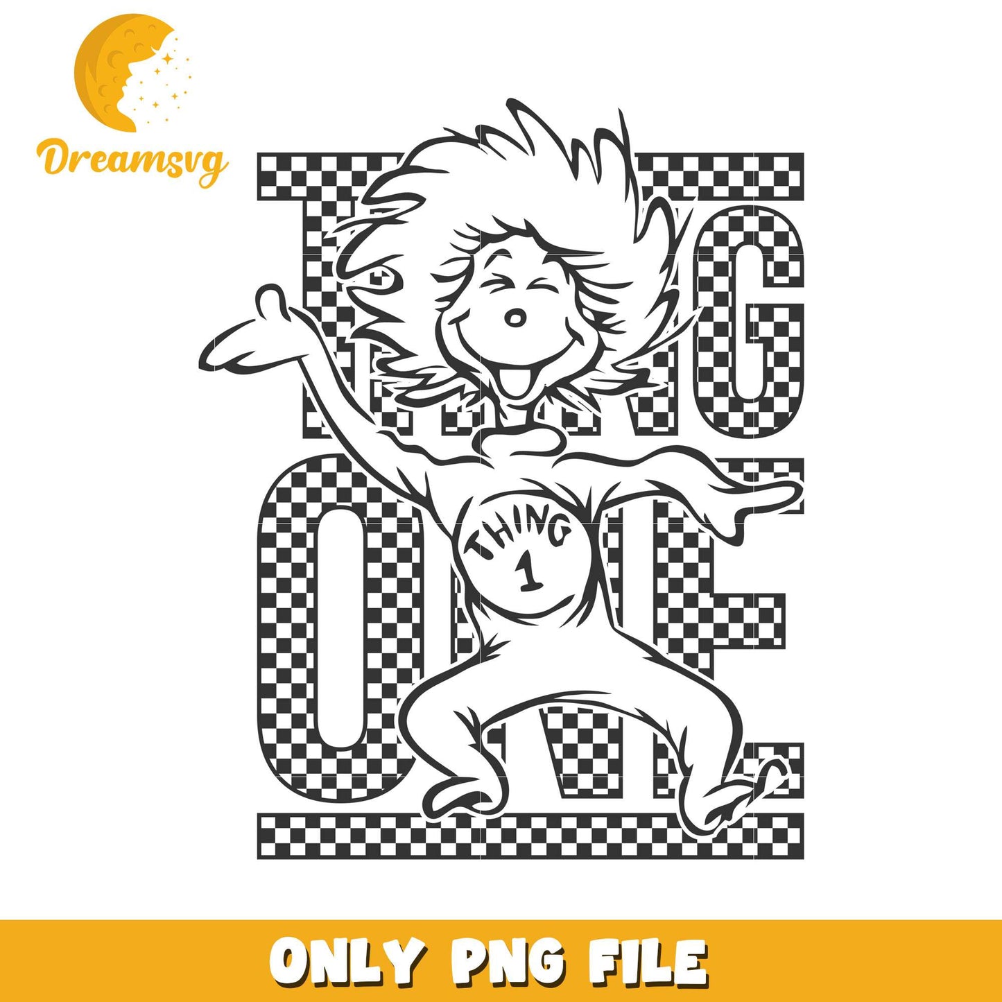 Fun Thing One Cartoon Character PNG Graphic Design File