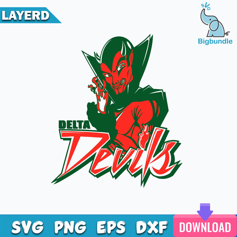 Delta Devils Logo PNG, Demon Svg, Devil Svg