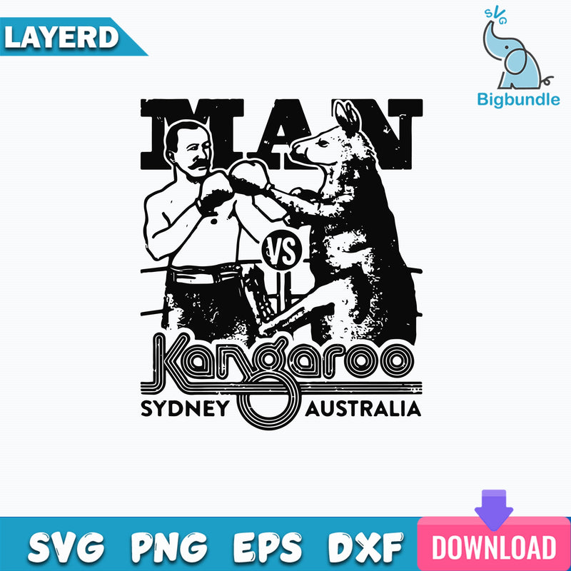 Man kangaroo Sydney Australia Svg, Kangaroo Boxing Svg