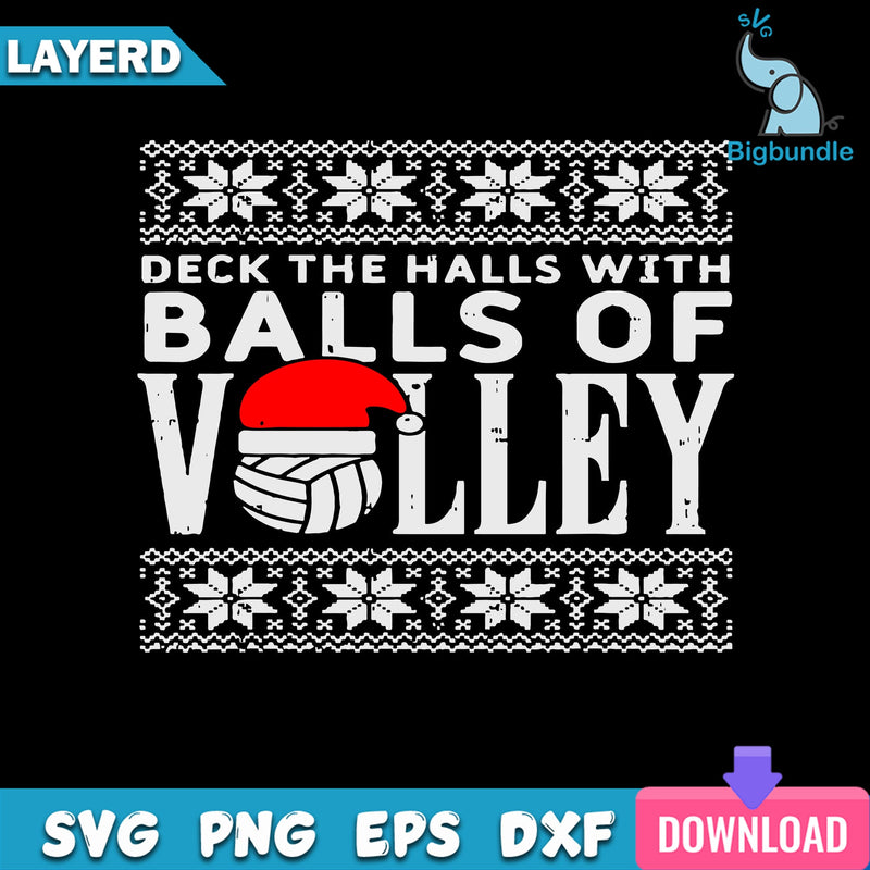 Balls Of Volley Xmas Volleyball Svg, Volleyball Christmas Svg