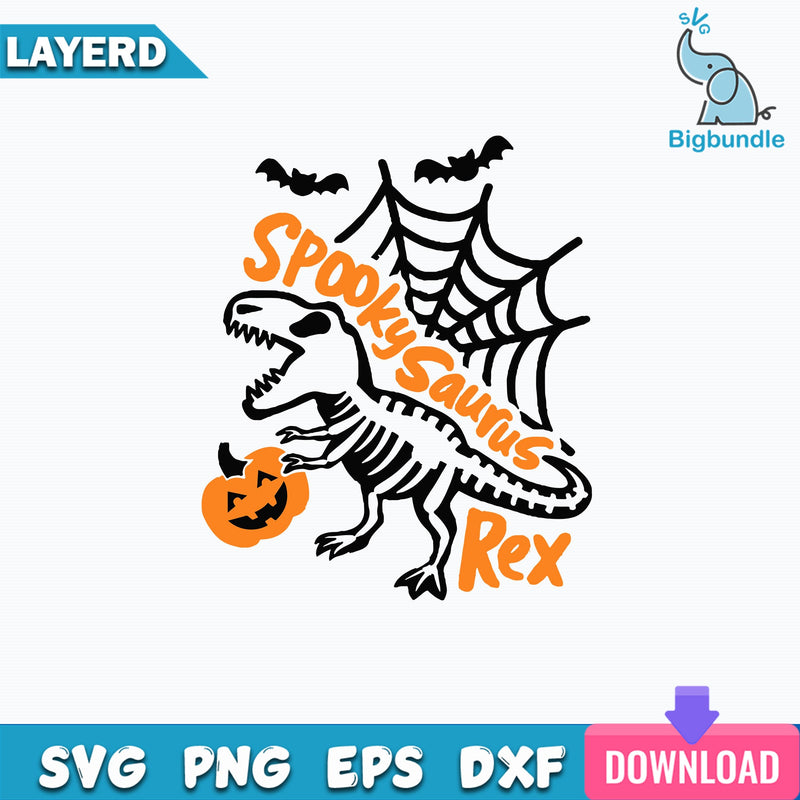 Spooky Saurus Rex Halloween PNG