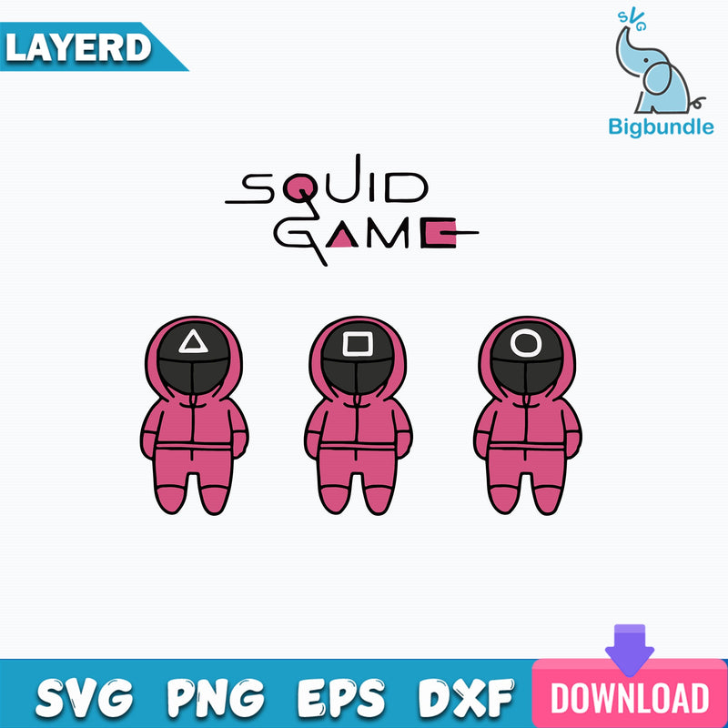 Squid Game Pink Cute Chibi PNG