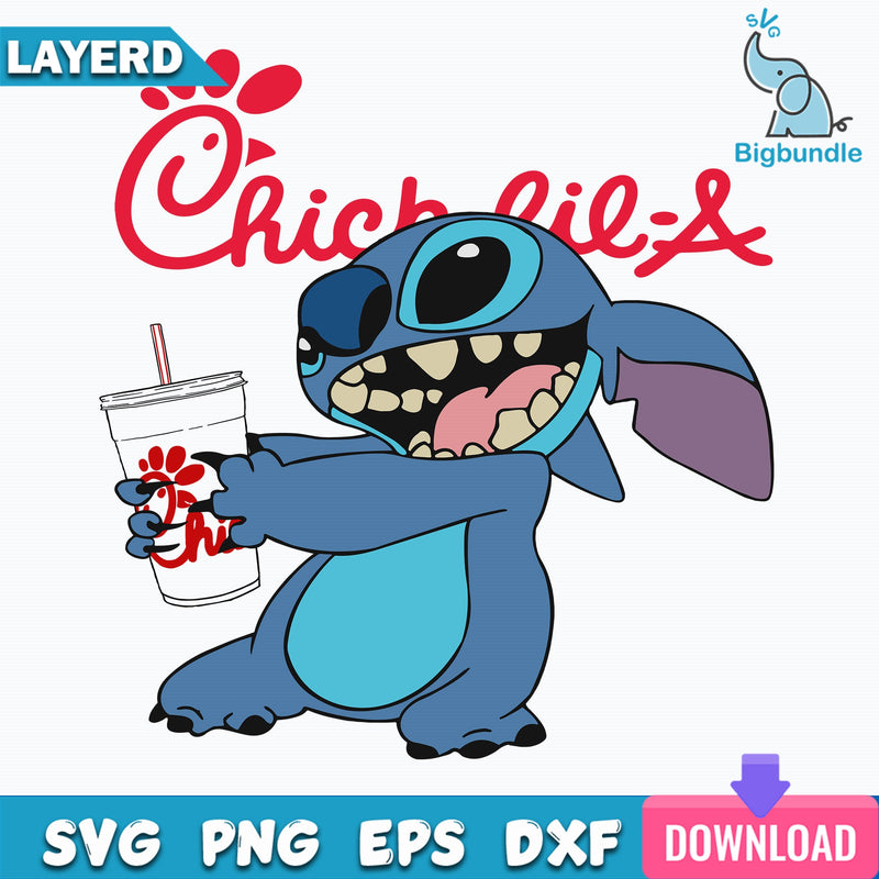 Stitch And Drinks Chicks PNG