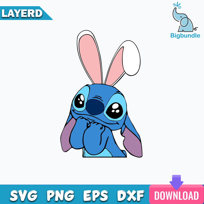 Cute Stitch Bunny Easter PNG