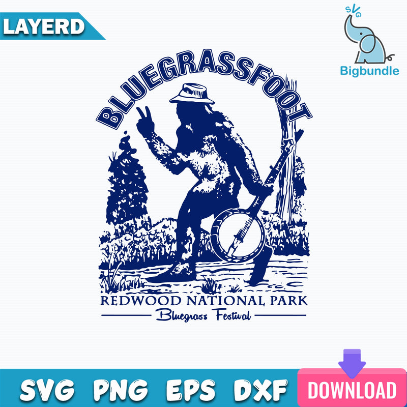 Bluegrassfoot Redwood National Park Svg, Bluegrass Festival Svg