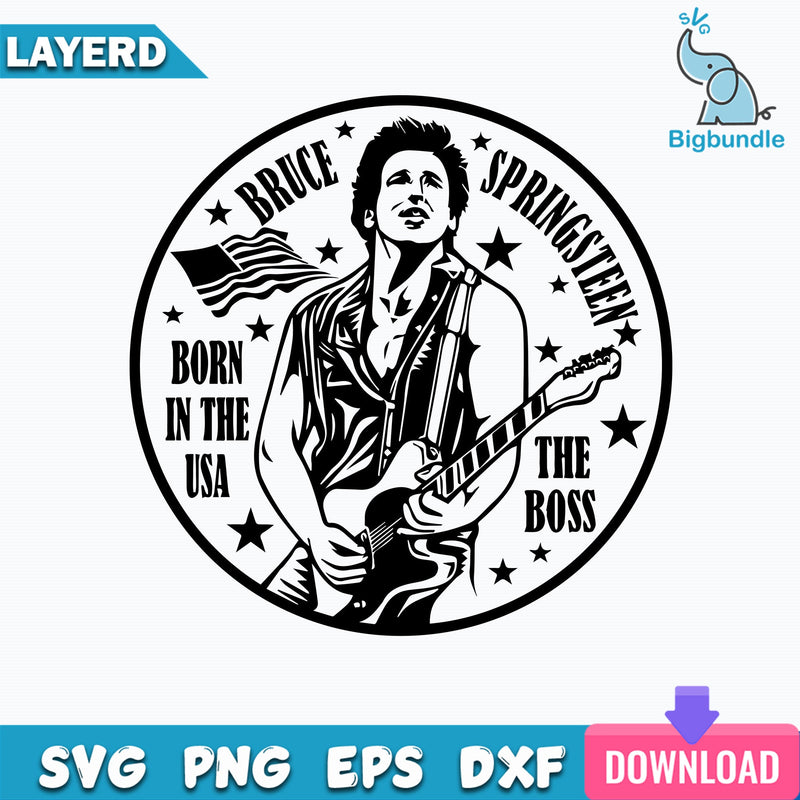 Bruce Spingsteen - The boss - Born in The USA SVG, Bruce Spingsteen SVG