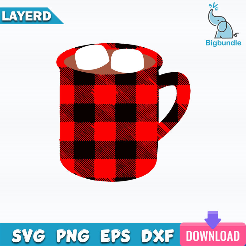 Cup With Red Checkered Pattern Svg, Red Checkered Pattern Svg