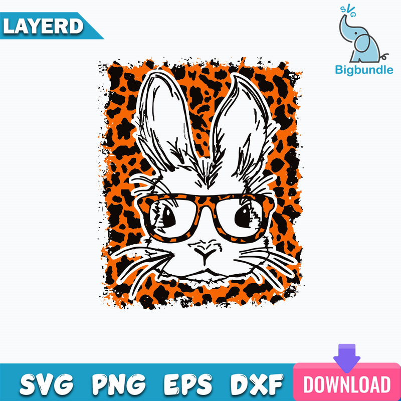 Bunny Leopard Svg, Bunny Svg, Leopard Svg