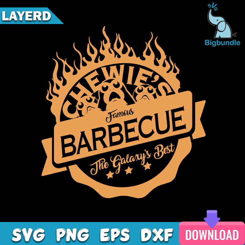 Chewie's Famous Barbecue The Galaxy's Best Svg, Chewie's BBQ Svg