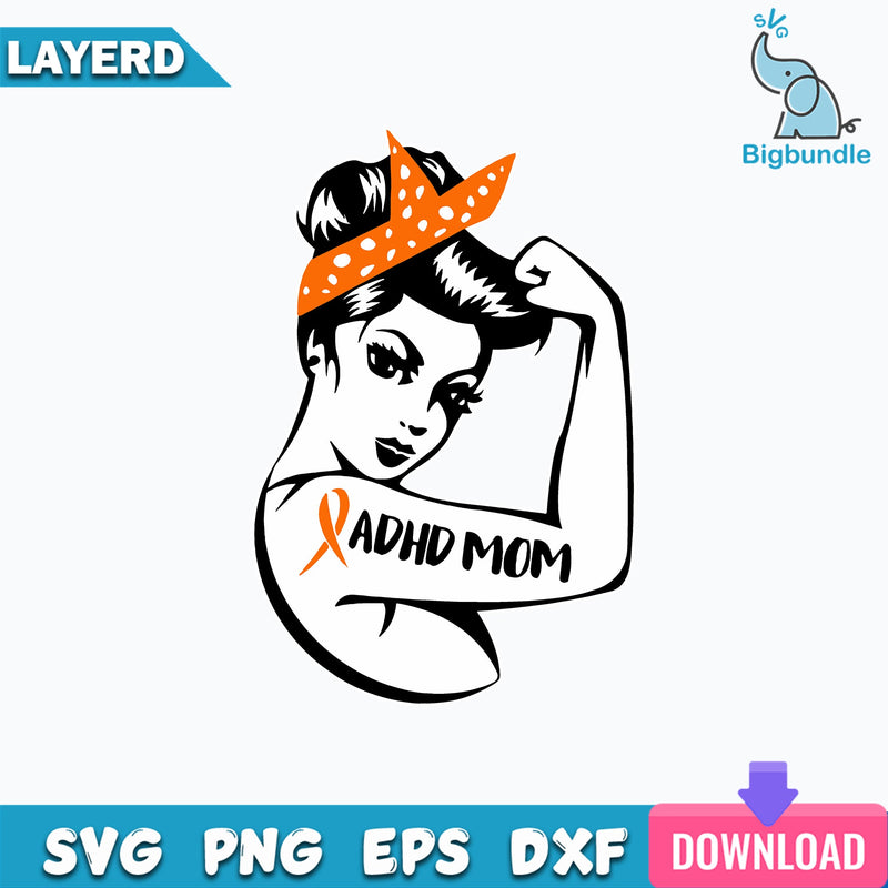 Rosie the riveter ADHD Mom Svg, Multiple sclerosis svg, Fight MS svg, My Mom’s Fight is My Fight MS SVG