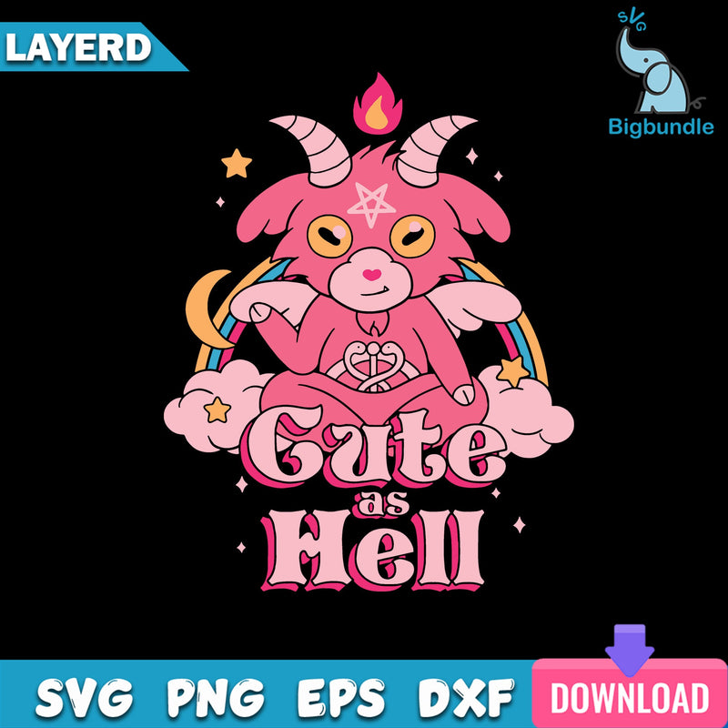 Cute As Hell Svg, Satan Svg, Lucifer Svg, Halloween Svg