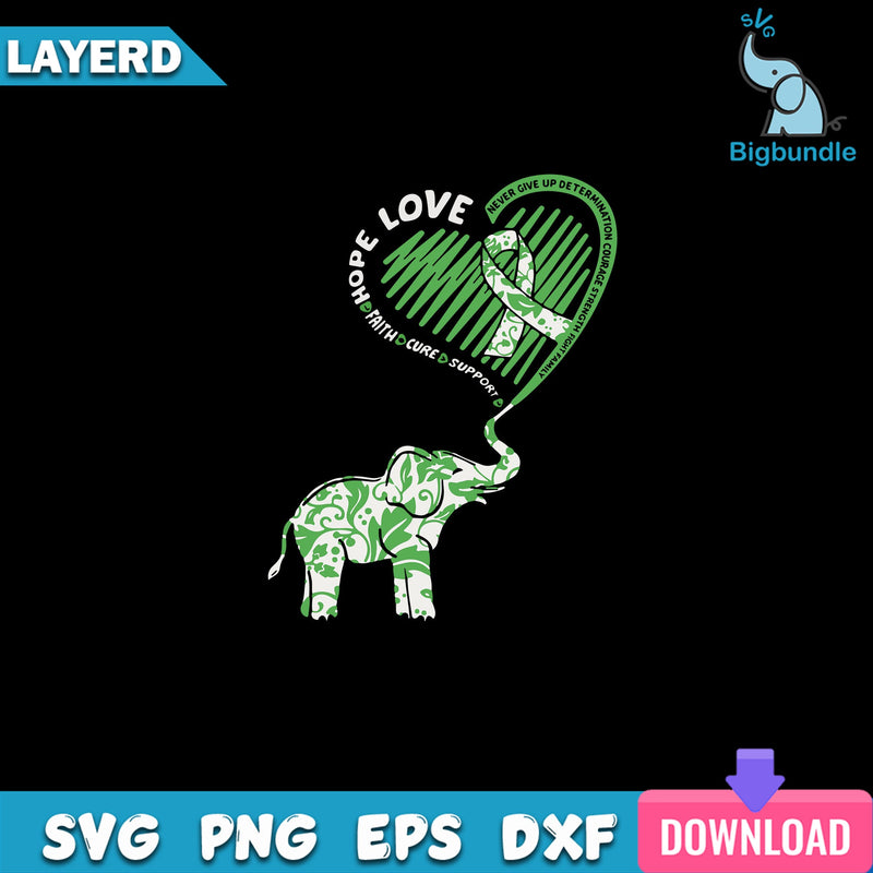 Cute Elephant With Heart Kidney Disease Awareness Svg, Elephant Svg