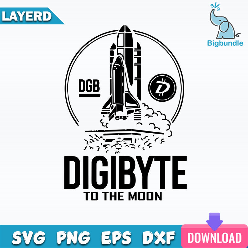 Digibyte To The Moon Svg, DGB Svg, Spaceship Svg