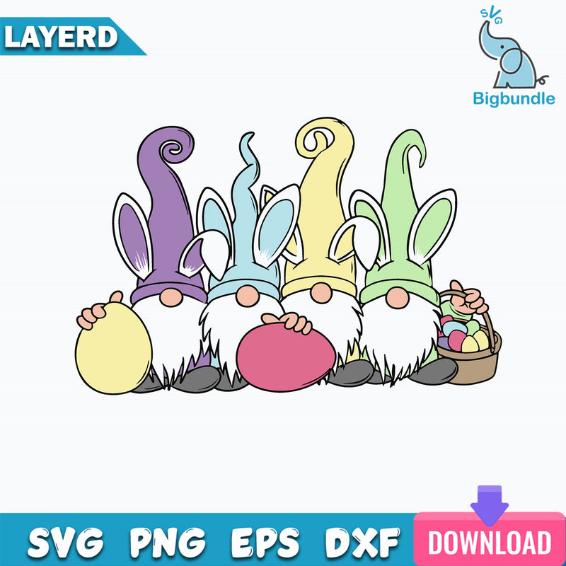 Easter Bunny Gnomes Svg, Gnomes Svg