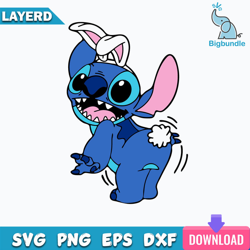 Easter Bunny Stitch Svg, Stitch Svg, Cartoon Svg