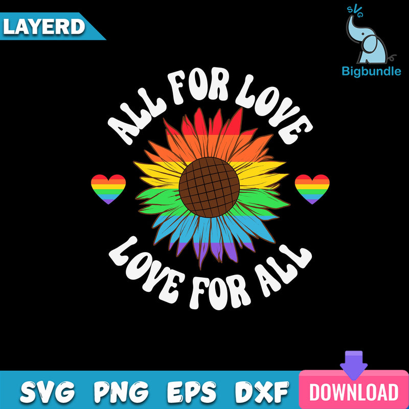 All For Love Love For All SVG, LGBT SVG