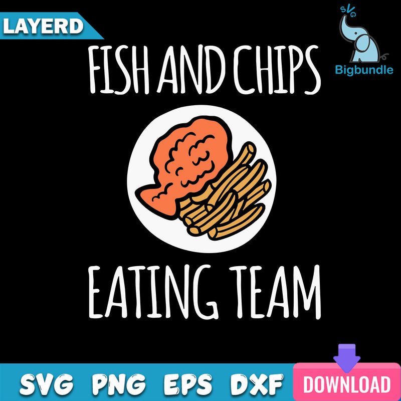 Fish and Chips Eating Team Svg, Fish and Chips Svg, Food Svg