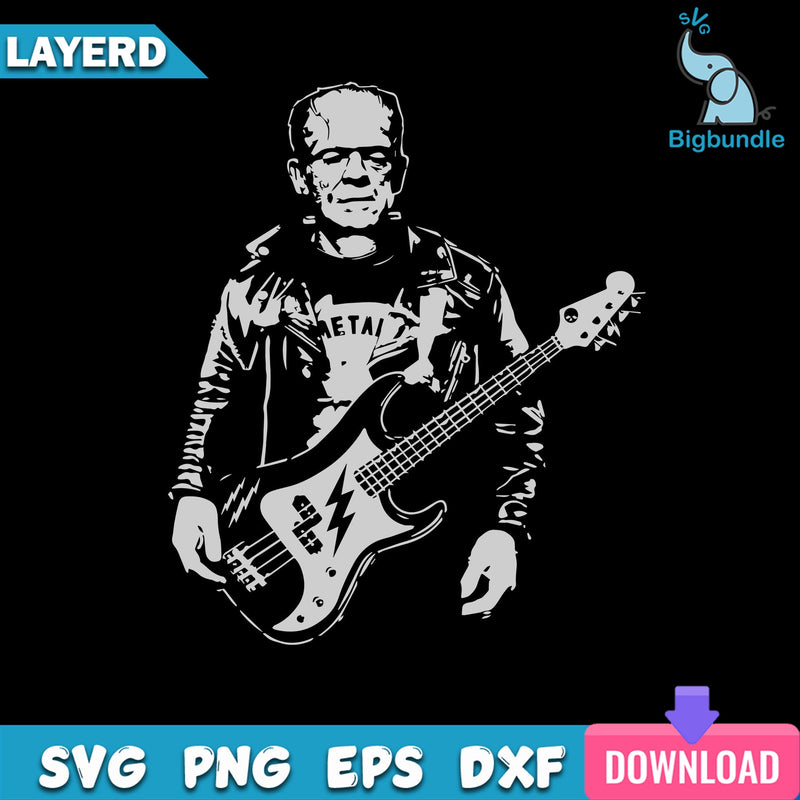 Frankenstein Bass Svg, Frankenstein Svg, Horror Music Svg