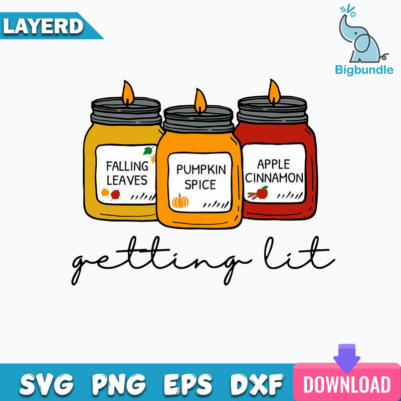 Getting Lit Fall Candles Svg, Candles Svg, Getting Lit Svg, Png Dxf Eps File