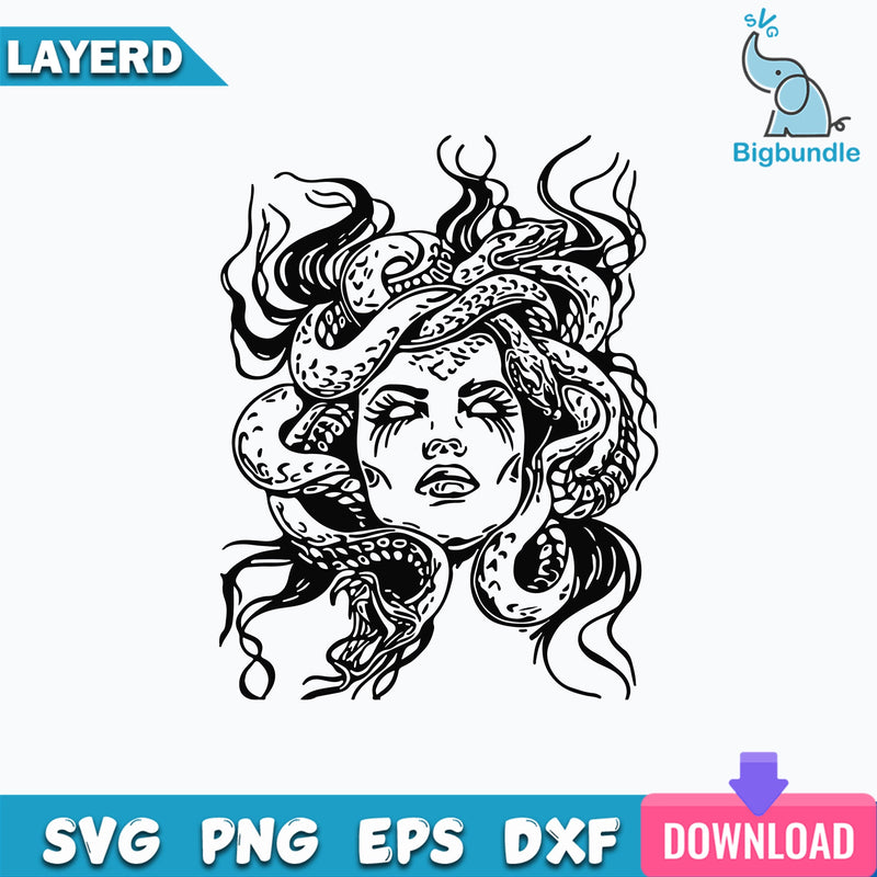 Medusa Snake Face SVG Goddess Medusa SVG Cutting Files