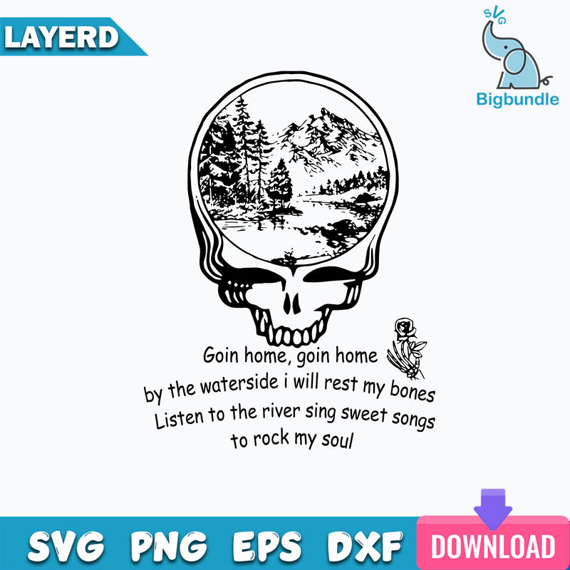 Grateful Dead Goin Home Svg, Skull Svg, Plant Svg, Png Dxf Eps File