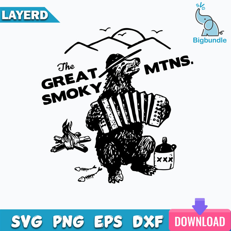 Great Smoky Mountains Svg, National Park Svg, Smokey The Bear Svg