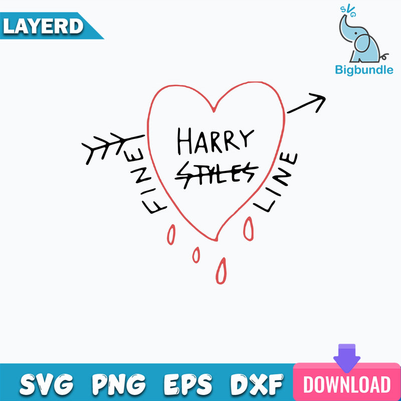 Harry fine line, Heart Svg, Funny Svg, Quotes Svg