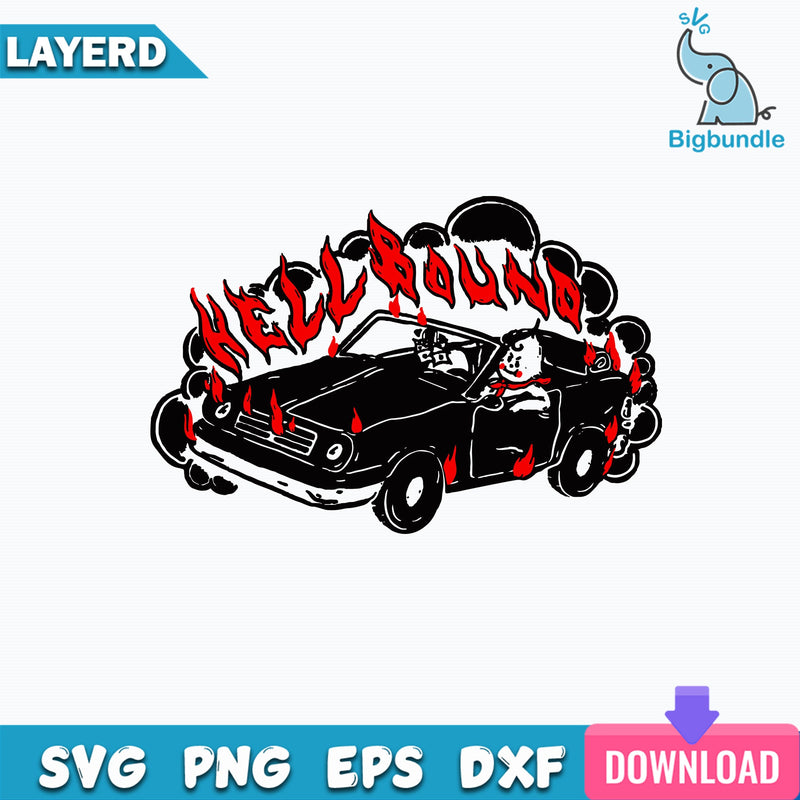 Hellbound Svg, Car Svg, Fire Svg Digital Files