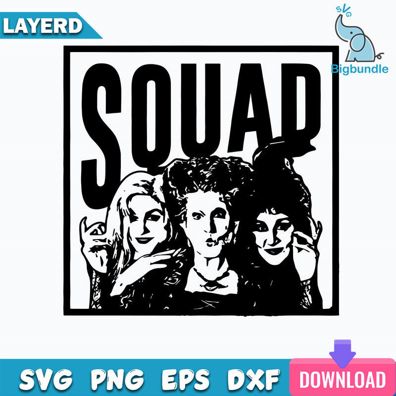 Squad Sister Svg, Hocus Pocus Svg, Halloween Svg