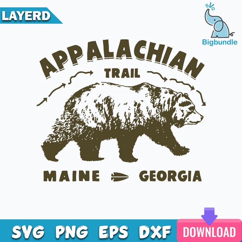 Appalachian Trail Maine - Georgia Svg, Funny Svg, Png, Dxf, Eps Digital File