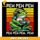 Gamer Frog Pew Pew PNG Design