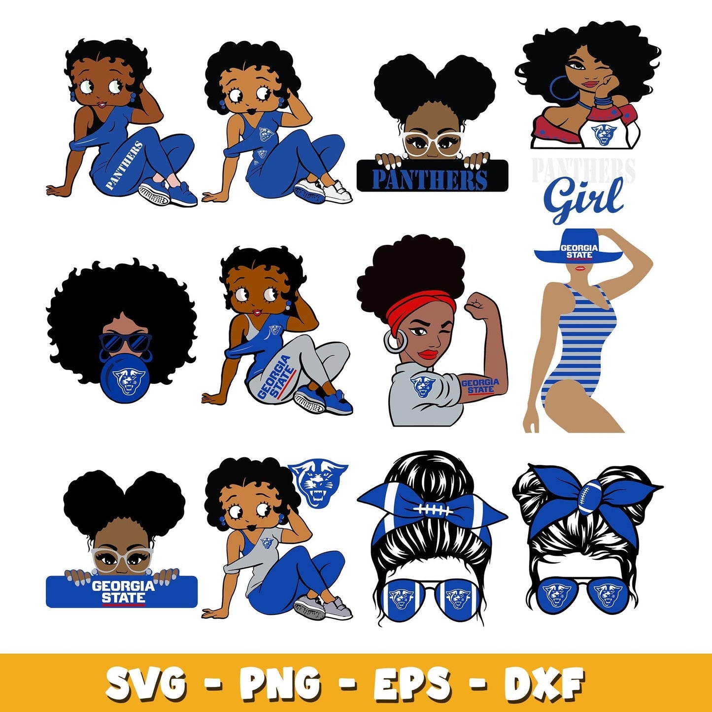 Georgia State girl Bundle svg, Georgia State logo svg, ncaa svg