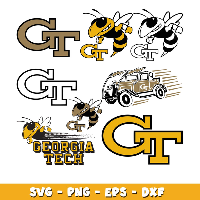 Georgia Tech Color Pallets Georgia Tech Yellow Jackets Bundle svg, Georgia Tech Yellow Jackets lo