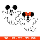 Mickey &amp; Minnie Ghosts Bundle Svg, Free Svg, Daily Freebies Svg, Cricut, Silhouette Vector Cut File