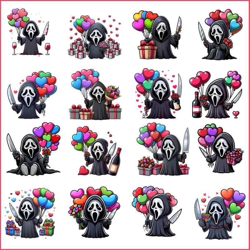 Ghostface Valentine Scream Valentine PNG bundle