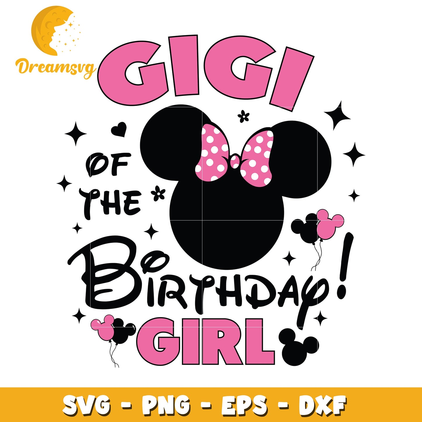 Gigi Birthday Girl Minnie SVG PNG DXF