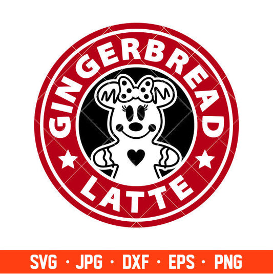 Gingerbread Latte Minnie Mouse Svg, Starbucks Svg, Coffee Ring Svg, Cold Cup Svg, Cricut, Silhouette Vector Cut File
