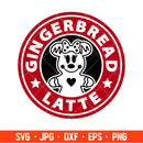 Gingerbread Latte Minnie Mouse Svg, Starbucks Svg, Coffee Ring Svg, Cold Cup Svg, Cricut, Silhouette Vector Cut File