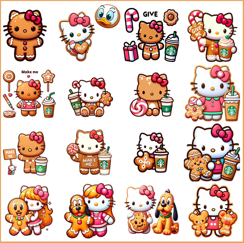 Gingerbread Hello Kitty PNG bundle